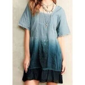 Anthropologie NWT Holding‎ Horses Women's Blue Ombre Boho Dress Size SP